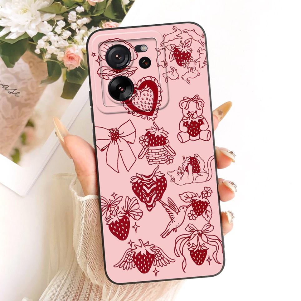 Gänseblümchen Schleifenmuster Schmetterling Blume Kirsche Rückseite Abdeckung Für Xiaomi 13T Pro Mi 13 13pro Handyhülle Stoßfest Weiches Silikon Gehäuse