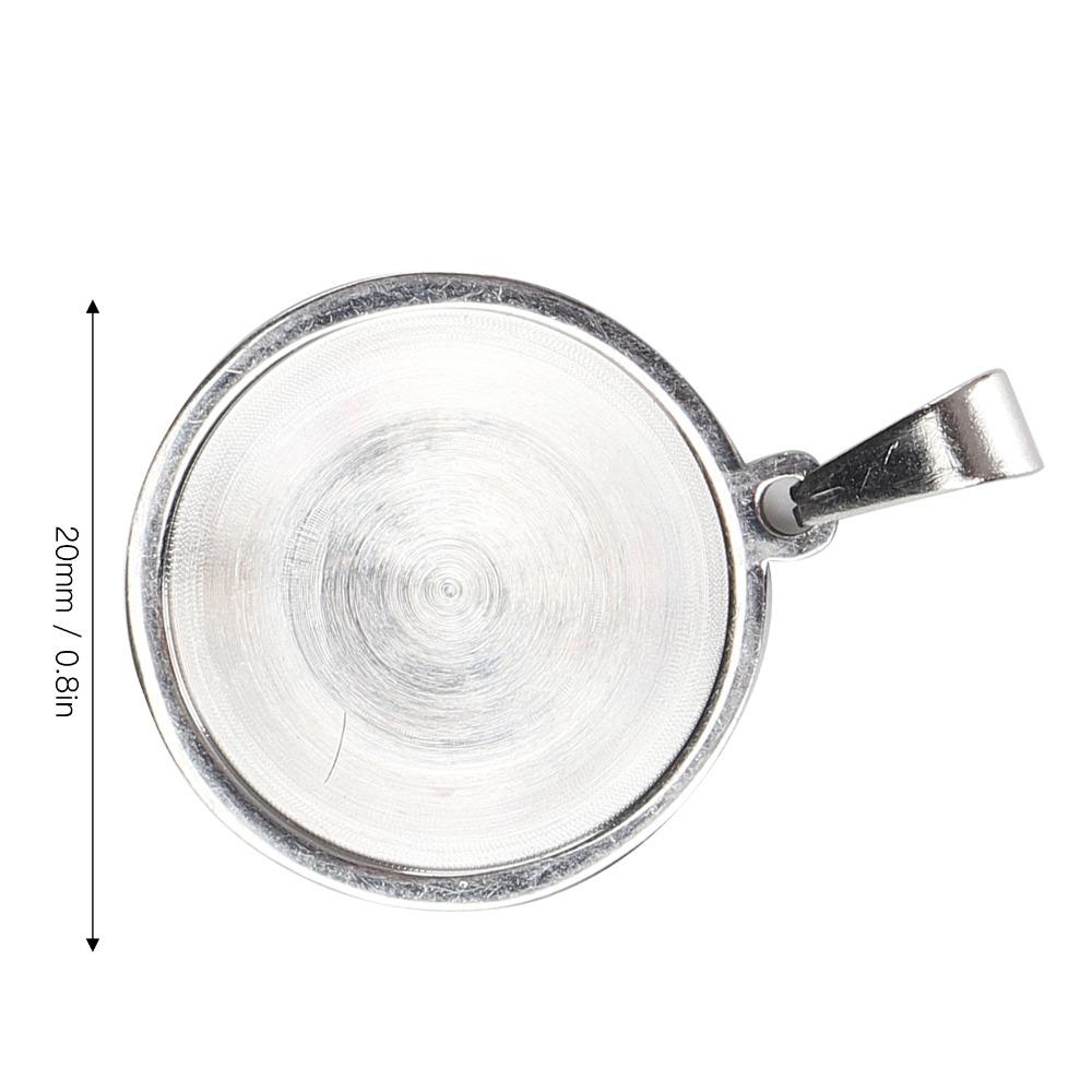 10pcs 20mm Size Round Pendant Tray Stainless Steel Material Blank Pendant Tray Necklace Making