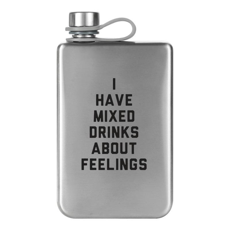 Silver Green Black White Whiskey Flask - Portable, Food Grade 304 Stainless Steel