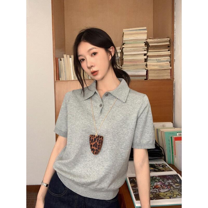 ICH MODE Women s Knitted Polo Shirt L