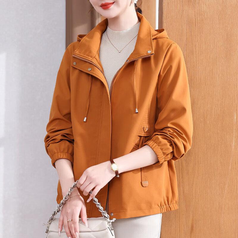 XUEXI Women's 2026 Spring Hooded Windbreaker Jacket