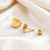 Simple Heart Shape Stainless Steel Stud Earrings for Women, Waterproof Gold Plated Small Earrings, Fashion Classic Jewelry Gift