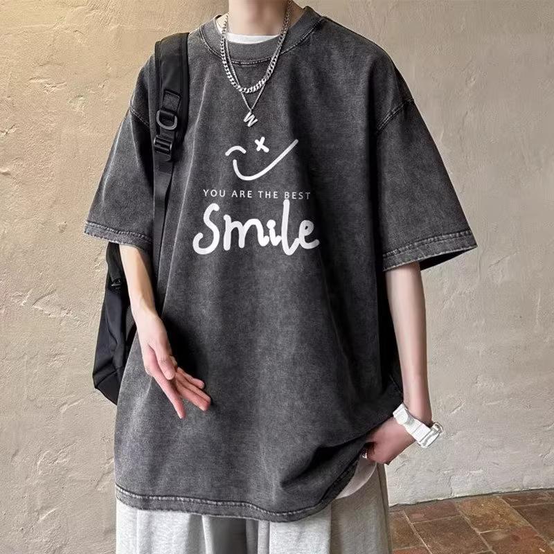 

Summer Trendy Men s Loose Fit T-Shirt & Jeans Set - Student Casual Wear XL