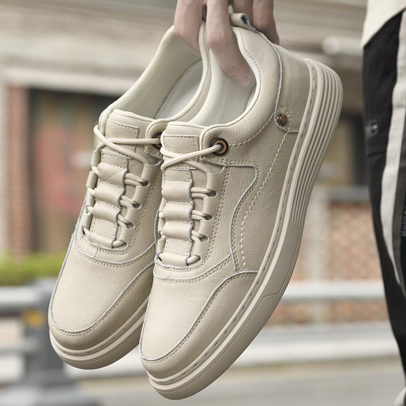 Men's Business Leather Shoes Soft Moccasin Shoes Comfortable Casual Shoes for Men Autumn Solid Black/Khaki/Sand Men Sneakers