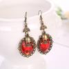 Vintage Rhinestones Crystal Earrings for Party Skull for Head Dangle Earring Halloween Punk Jewelry for Women Girl Mu