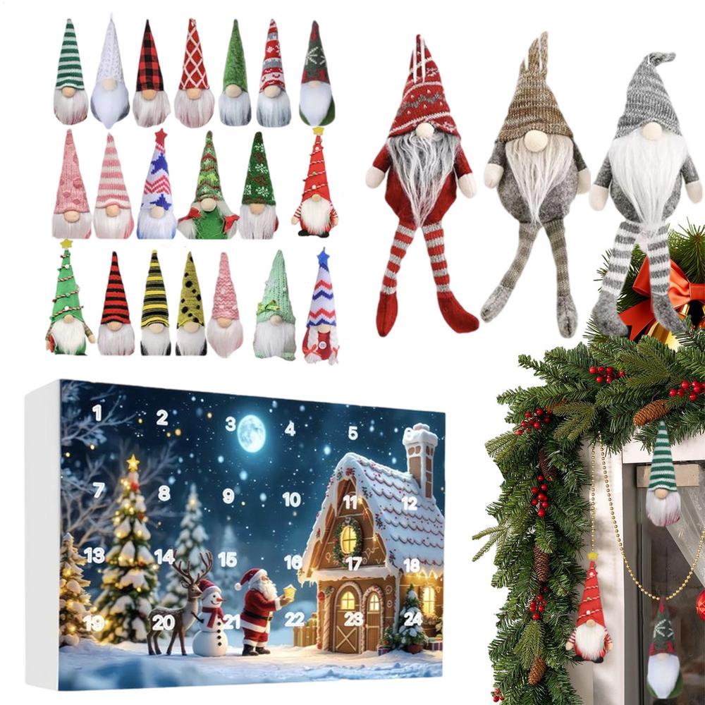 Christmas Count Down Calendars Gnome Christmas 24 Days Countdown Calendar Festive Toy Doll For Home Festival Party Holiday