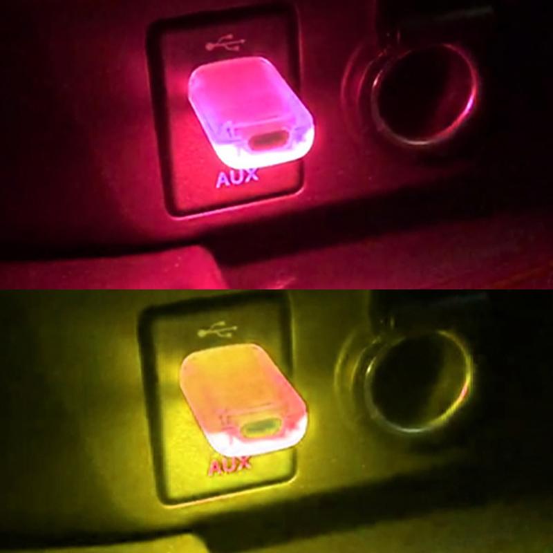 2Pcs Mini Usb Car Ambient Lighting 7 Colors Led Mood Lamp Neon Atmosphere Plug-In Light Laptops Sockets Night Lamp