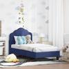 Kids Bed Frame with Headboard Police Blue 70 x 140 cm Velvet