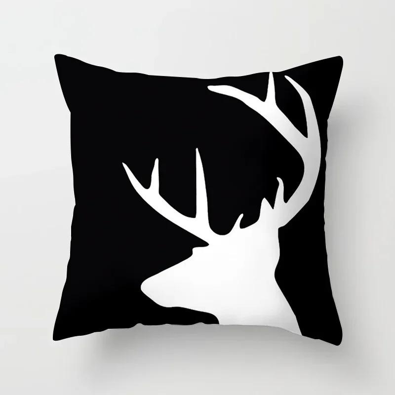 Black line decorative pillowcase living room office ornaments home decoration cushion cover with zipper