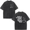 Rapper Bad Bunny Album Cover Washed Vintage T-shirt Debi Tirar Mas Fotos DTMF T Shirts Men Fashion Hip Hop Short Sleeve T-shirts