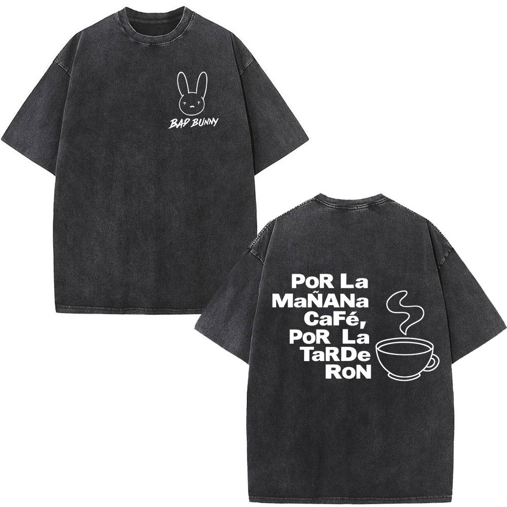 Retro-T-Shirts mit Bad Bunny Album-Prints Sollten Mehr DTMF-Fotos Machen Sommer Herren Luxus Hiphop Mode Reines Baumwoll-T-Shirts M