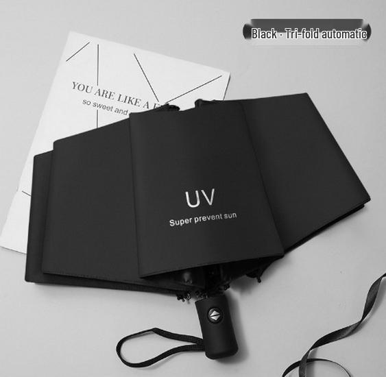 Thickened Black Glue Manual Folding Umbrella: Sun & Rain Protection for Men