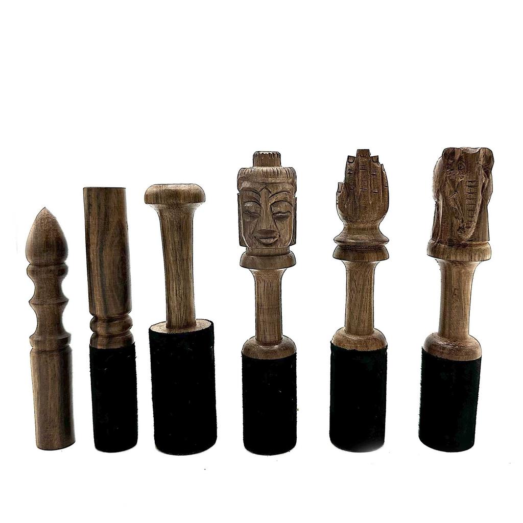 Singing Bowl Mallet 14 Cm Wooden Buddha Carving
