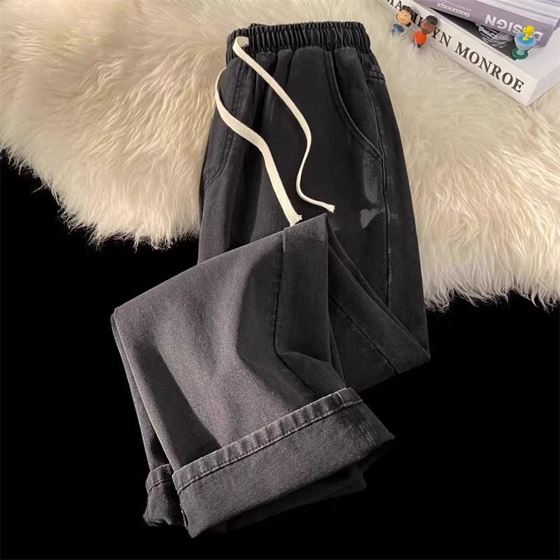 Spring/Summer Women's Retro High-Waisted Straight-Leg Wide Jeans - Loose, Slimming, Trendy for Students