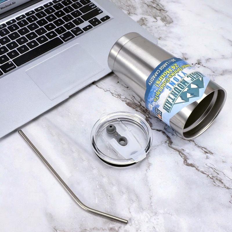 30oz Magic Thermos Cup Stainless Freeze Insulated Bottle Ice Water Coffee Jugs with Lid Straw Outdoor Camping Driving Drinkware