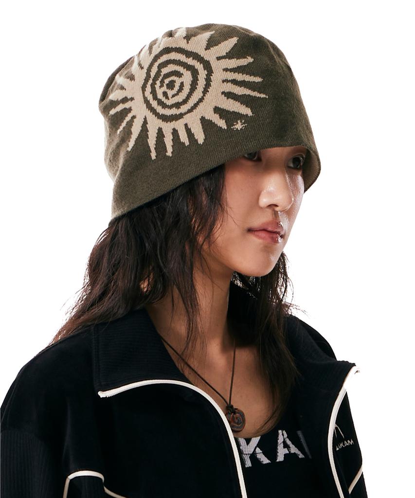 AAKAM Sun Jacquard Beanie (Khaki)