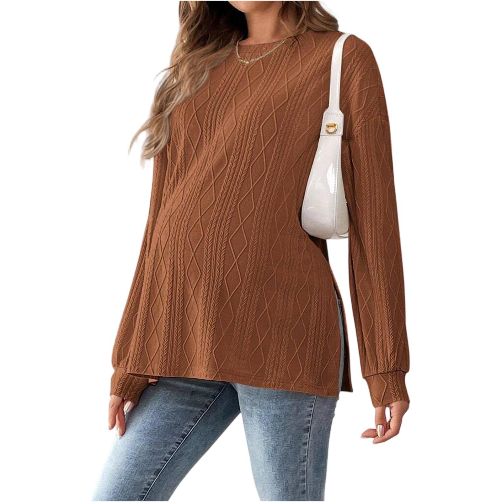 

Women s Fashionable And Versatile Color Button,down Long,sleeved Shirt XXL коричневий