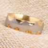 18K Gold Plated Stainless Steel Wave Pattern Ring for Women