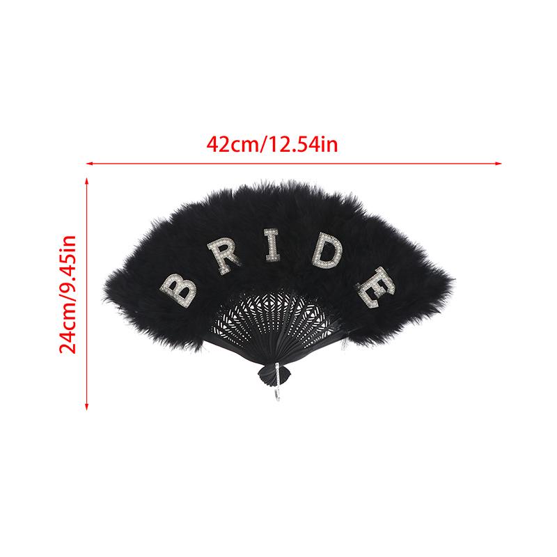 Hand Fan Photography Prop Feather Retro Style Folding Fan For Wedding Party Bride Hand Held Fan Decoration For Dance And Show