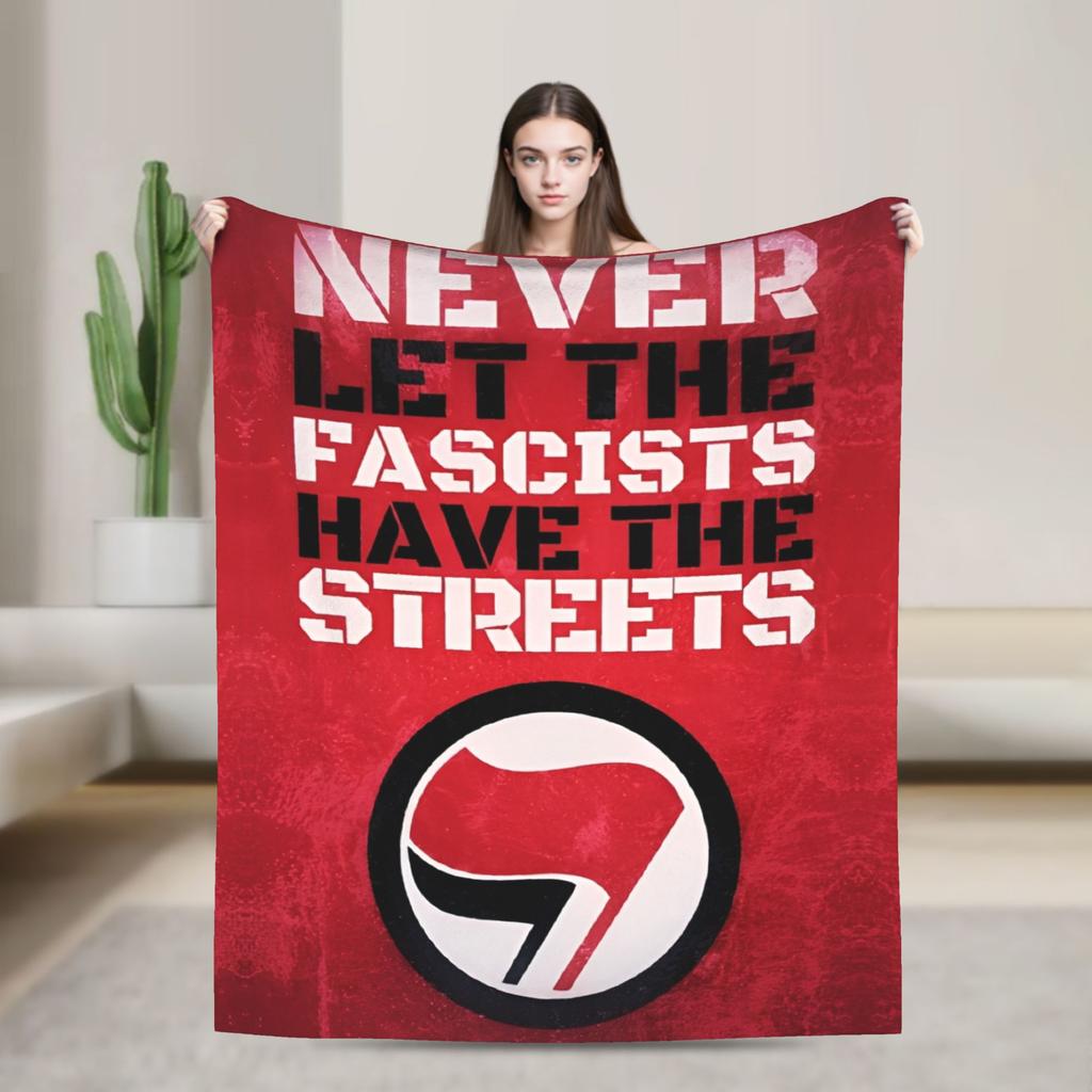 Antifaschistische Aktion Weiche Decken Camping Plüsch Überwurfdecke Flauschige Couch Sessel Flanell Tagesdecke Sofa Bettbezug