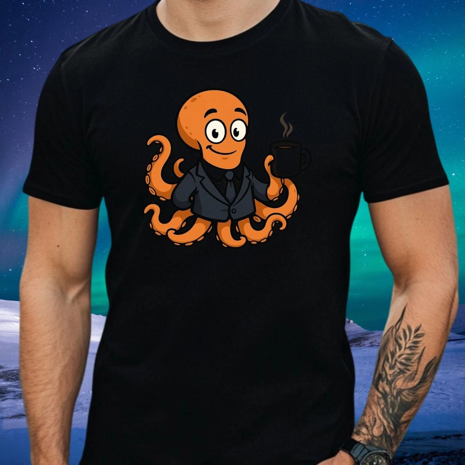 Business Oktopus T-Shirt Büro Tentakel Lustiges Nerd Spruch Shirt L