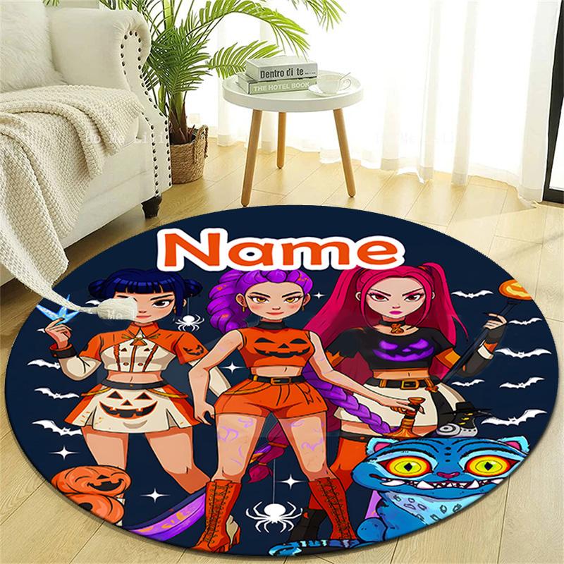 Personalized K-KPop Demon Hunters Round Chair Office Rug - Perfect for Mat, Office Chair & More - Ideal Gift for Birthdays and Holidays