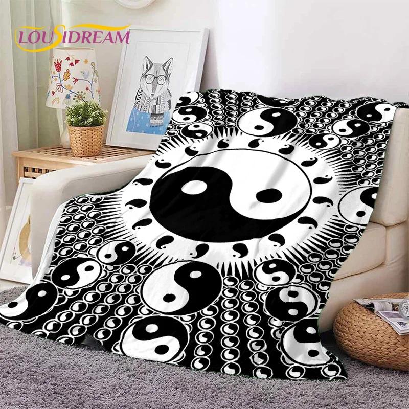 Nature Yin Yang Chinese Tai Chi Bagua Soft Flannel Blankets,Throw Blanket Comfortable Blanket for Picnic Beds Home Bedroom Gift