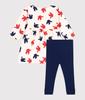 Dress Leggings Set A0CUZ Milky 18 months 81cm [Petit Bateau] + White/Multicolor