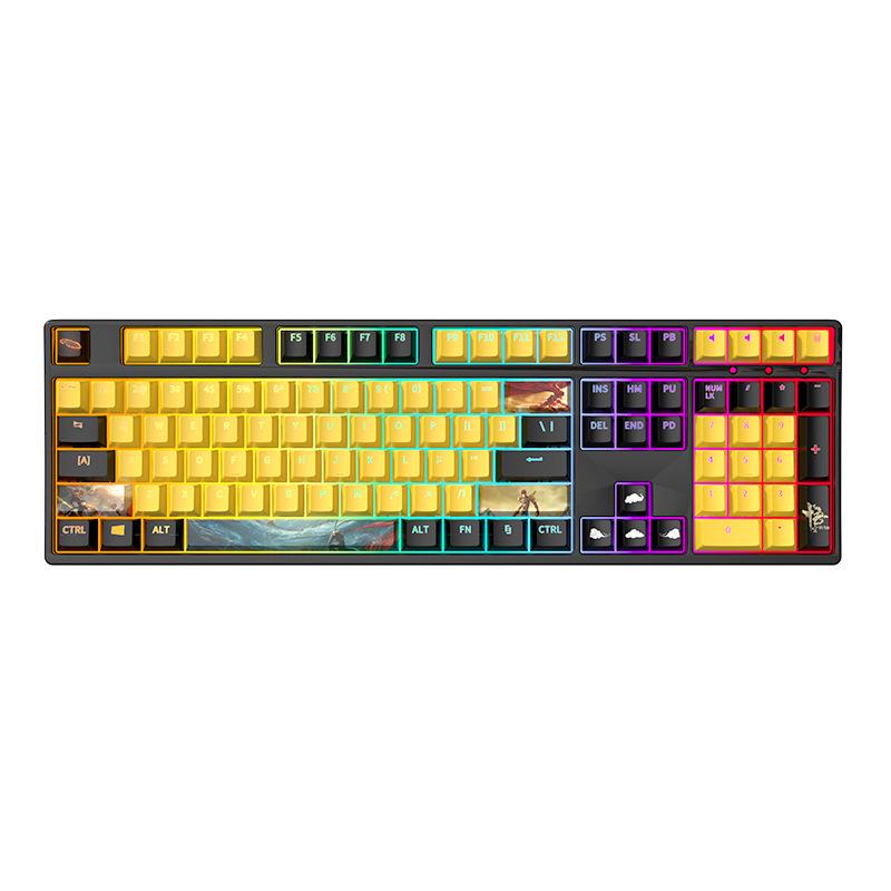 Three-Mode Wireless Bluetooth Mechanical Keyboard with Blue, Black, Red, and Silent Switches - Gaming and Office Use