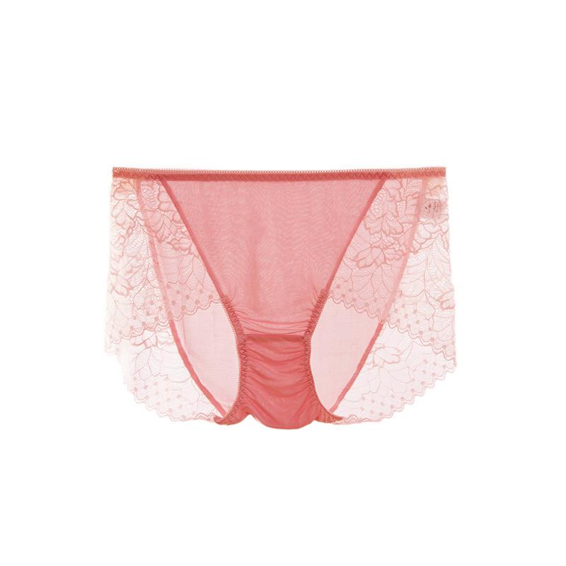 1 Pc Low Waist Sexy Lace Triangle Briefs Silky Smooth and High Elasticity Silk Home Underwear Briefs