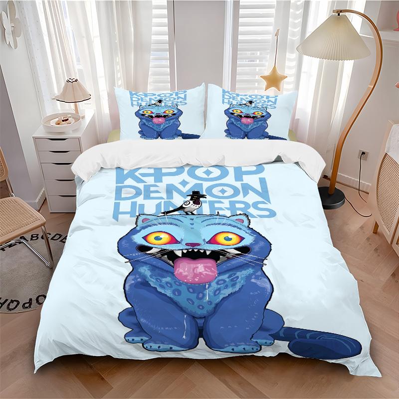 

3pcs bedding set K-Pop Demon Hunters Includes 1 Comforter+2 Pillowcases, Without Pillow Inserts, Soft Comfortable, Lightweight Breathable,193 135x200cm