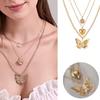 Love Hollowed Out Butterfly Necklace Multilayer Women's Sweater Chain
