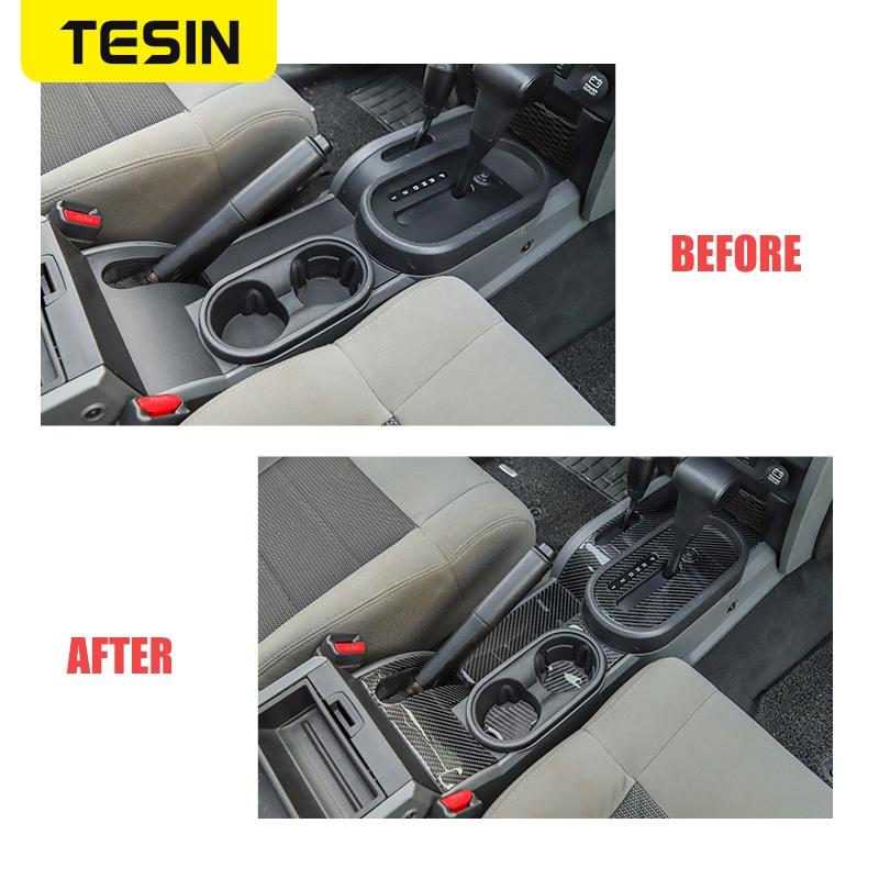 Carbon Fiber Car Gear Shift Panel Decoration Cover Trim Stickers for Jeep Wrangler JK 2007 2008 2009 2010 Interior
