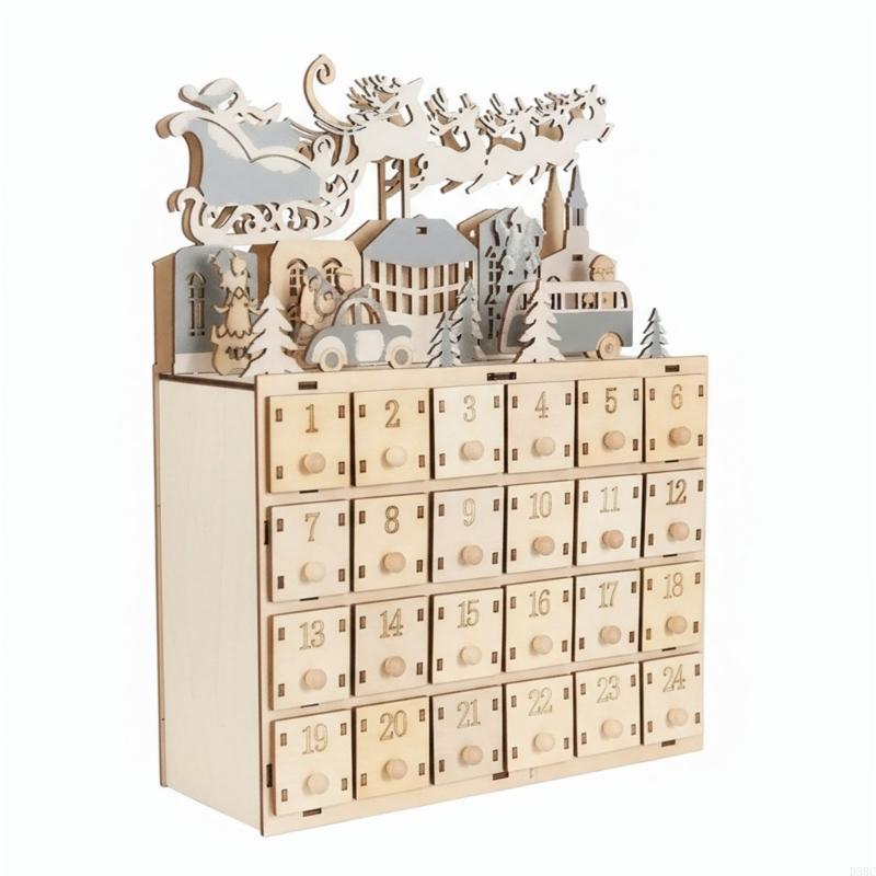 Wooden Advents Calendar 24 Compartment Design For Festives Home
