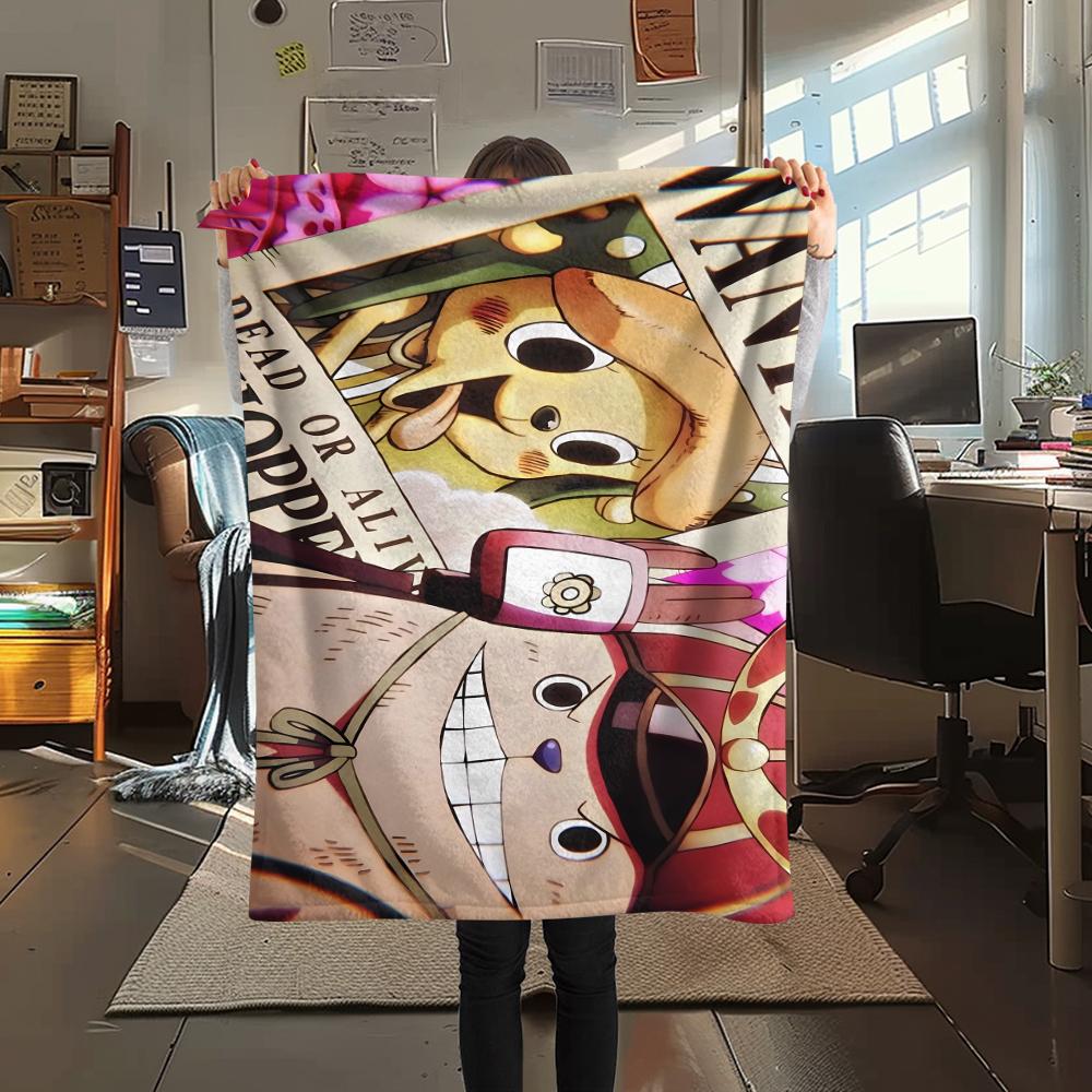 One Piece Character Print Flannel Blanket,High Quality Comfortable for All Seasons,Home Decor,Warmth and Comfort,Perfect for Christmas Gifts