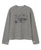 MILLO ARCHIVE Glitched Text Stripe Long Sleeve [Gray]