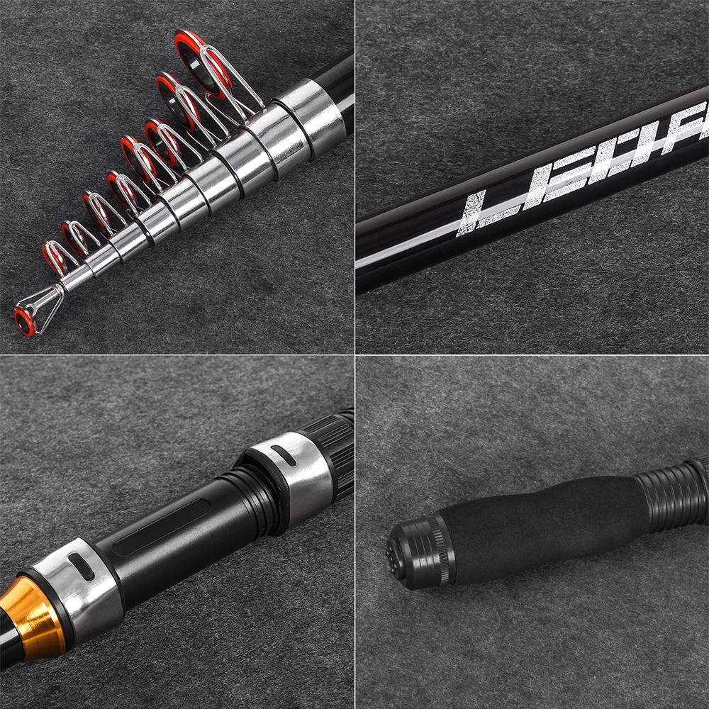 Super Mini Krótkie Wędki Teleskopowe Spinningowe 1.0M-2.3M Wygodne Łatwe do Przenoszenia Towary Wędkarskie Akcesoria