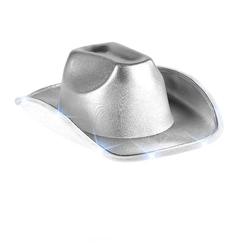 

Фиолетовая блестящая джинсовая шляпа со светодиодной подсветкой для костюмированных вечеринок на Хэллоуин серебряный