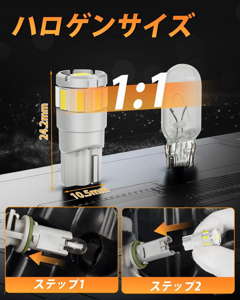 BORDAN T10 LED Explosive Light, White, Built-in Canceller, Short Circuit Protection, Vehicle Inspection Compatible,