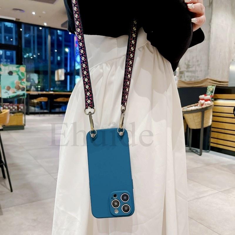 Classic Strap Case For Xiaomi POCO X7 X6 M6 M7 Mi 15T 14T 13T Redmi Note 14 Pro Plus Crossbody Neck Lanyard Soft Silicone Cover