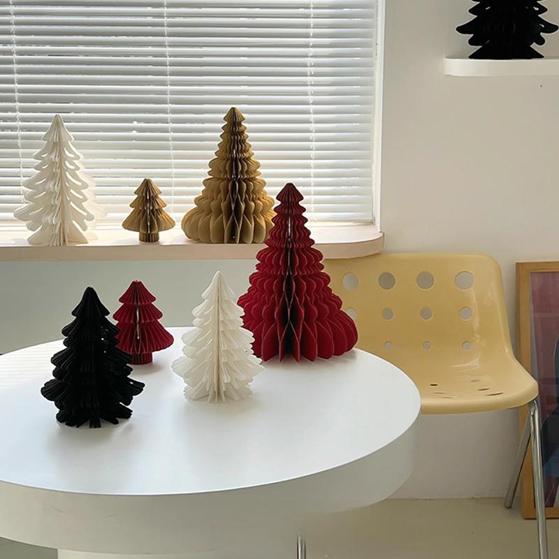 2026 Christmas Tree Honeycomb Ball 3D Folding Christmas Tree Ornament Desktop Decoration  for Xmas Navidad Happy New Year Decor