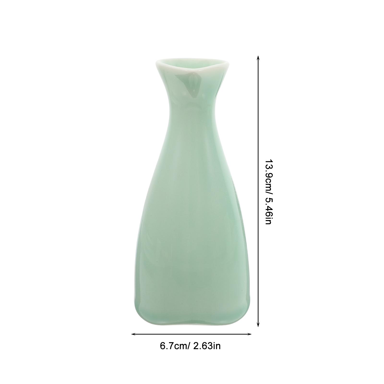 1Set Japanese Sake Set Ceramic Saki Cups and Tokkuri Bottle Retro Porcelain Sake Serving Set Ideal for Tea Or Wine Warming светло-зеленый