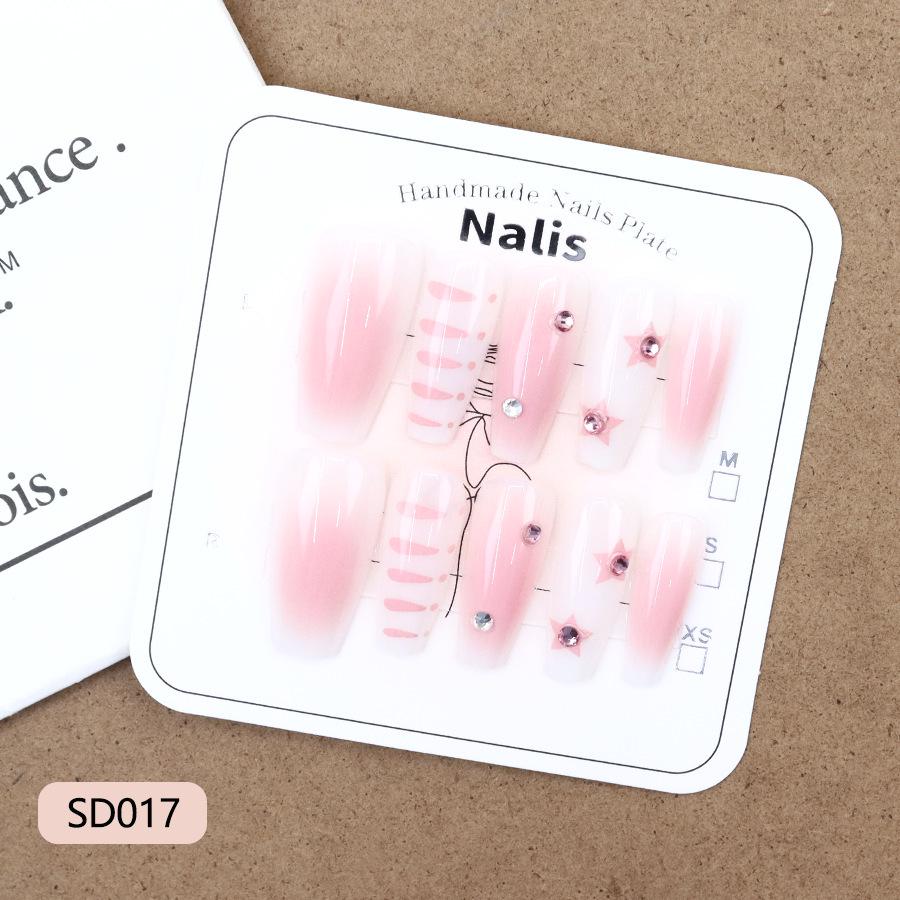 

Pink Blush Glitter Star Press-on Nails - 10 Pieces M - 10 Pieces