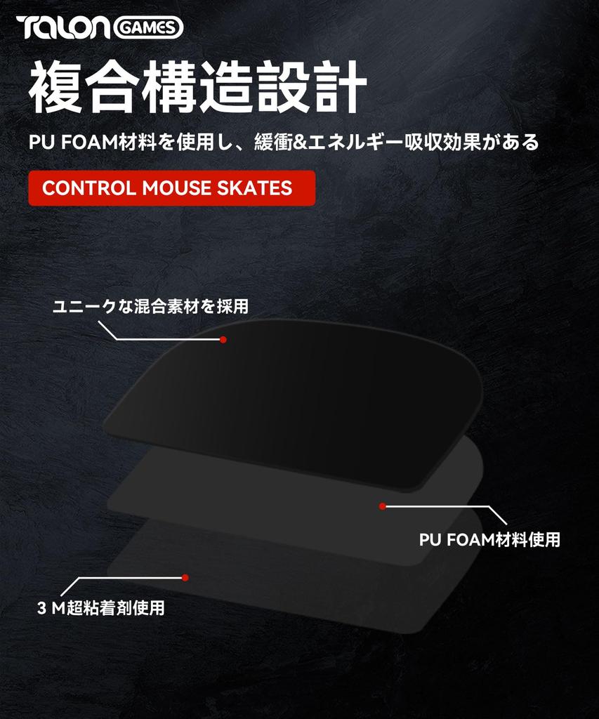 TALONGAMES Control Version Mouse Soles for Razer Deathadder V3 Pro, Replacement for ResinGlass Mouse Pads, 2-Pack Premium Glide Mouse Skates and