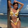 Damen Farbiger Zweiteiliger Bikini Badeanzug/Sport Bademode