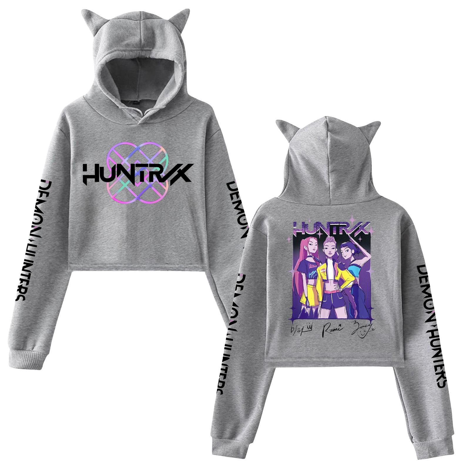 

Kpop Demon Hunter Crop Tops Women Sweatshirt Long Sleeve Girls Fashion Hoodie XXS
