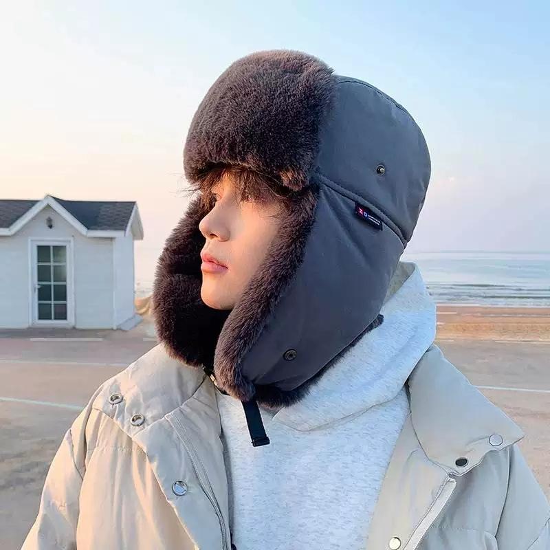 Women's Hat Lei Feng Hat Winter Velvet Thickened Warm Ear Protection Cycling Anti-wind and Cold Hat