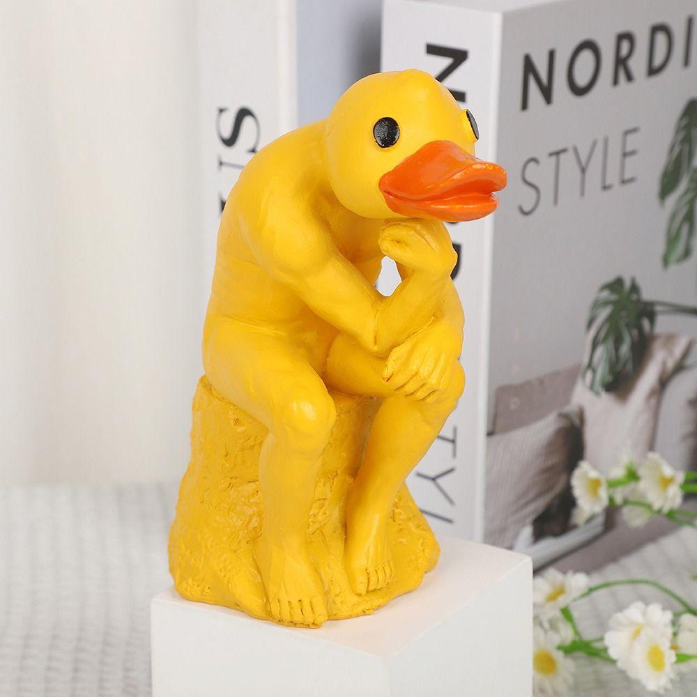 Model Thinking Duck Statue Sensory Toy Funny Animal Decorations  Children Toys