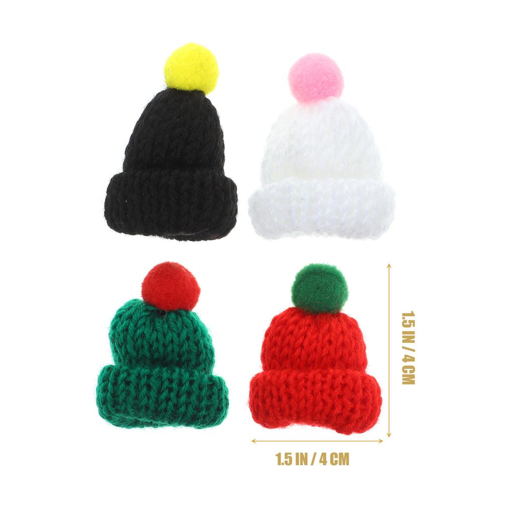 20Pcs Mini Woolen Christmas Hat Set for DIY Decor Crafting High Quality Fade Resistant Santa Hat Ornament for Gifts Home Party