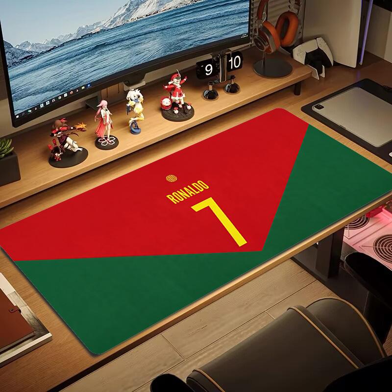 C.Ronaldo Farbe Mauspads Großes Gaming Tischkissen Rutschfest Laptop Tablet Großes Mauspads XXL Matte Mini PC Spielmatte Mit Verriegeltem Rand